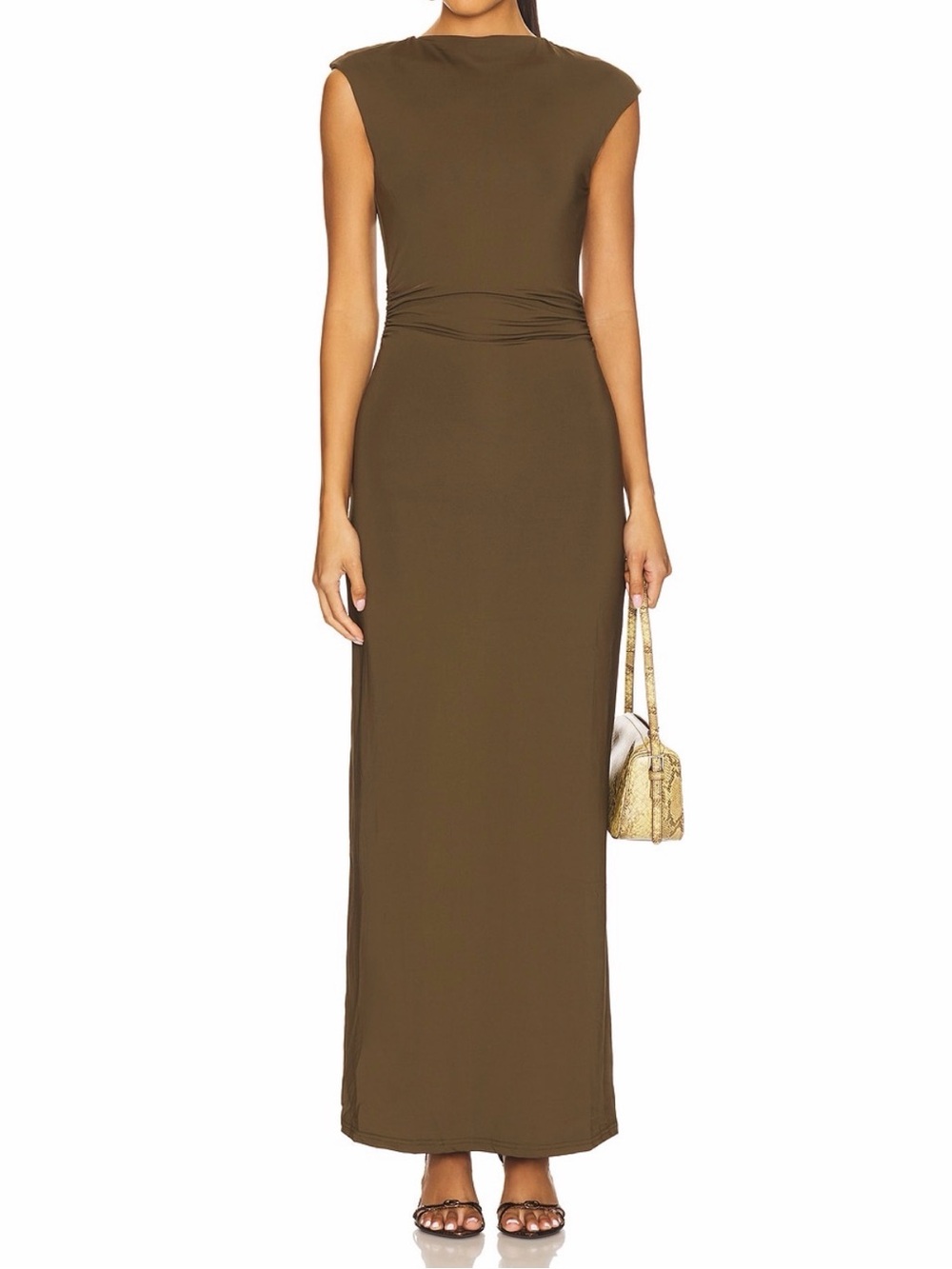 SNDYS Gabby Maxi Dress Sleeveless in Moss color